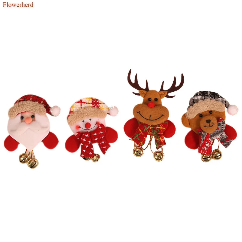 Рождественская серия светящаяся подвесная брошь-колокольчик значок Санта-Клаус