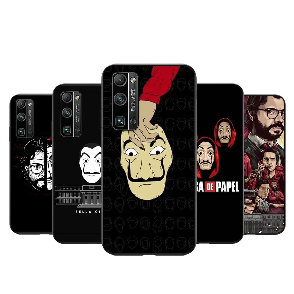 

Silicone Soft TPU Cover la casa de papel TV For Honor 50 X20 SE V30 30 30S Magic 3 Play 5 5T Pro Plus 5G Black Phone Case
