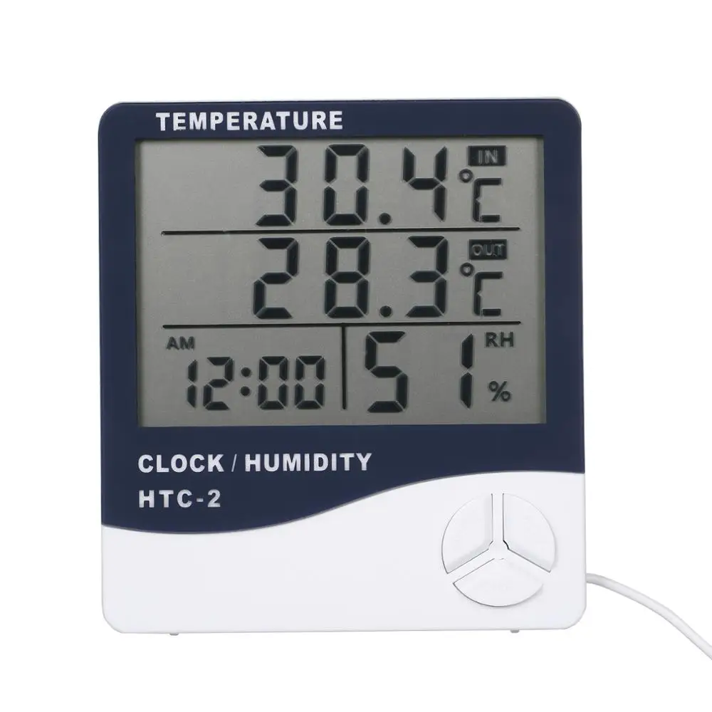 

HTC-2 Intelligent Temerature Humidity Meter Home Use High Accuracy Thermometer Digital High Definition Large Display Screen