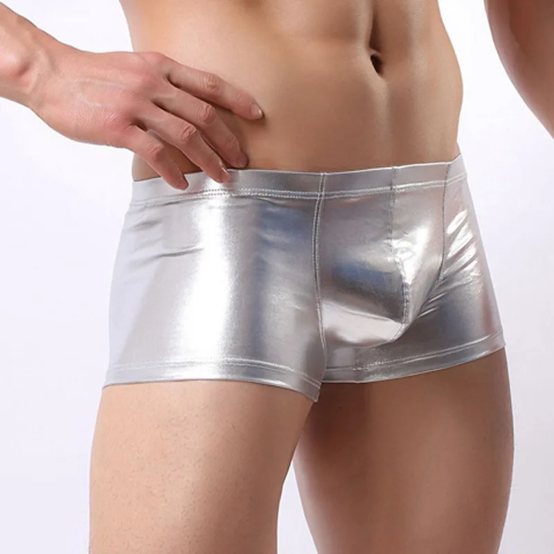

Boxer Men Underwear Sexy Night Club Leather Mens Boxers Cuecas Masculina Underpant Boxershorts Man Size M-2XL