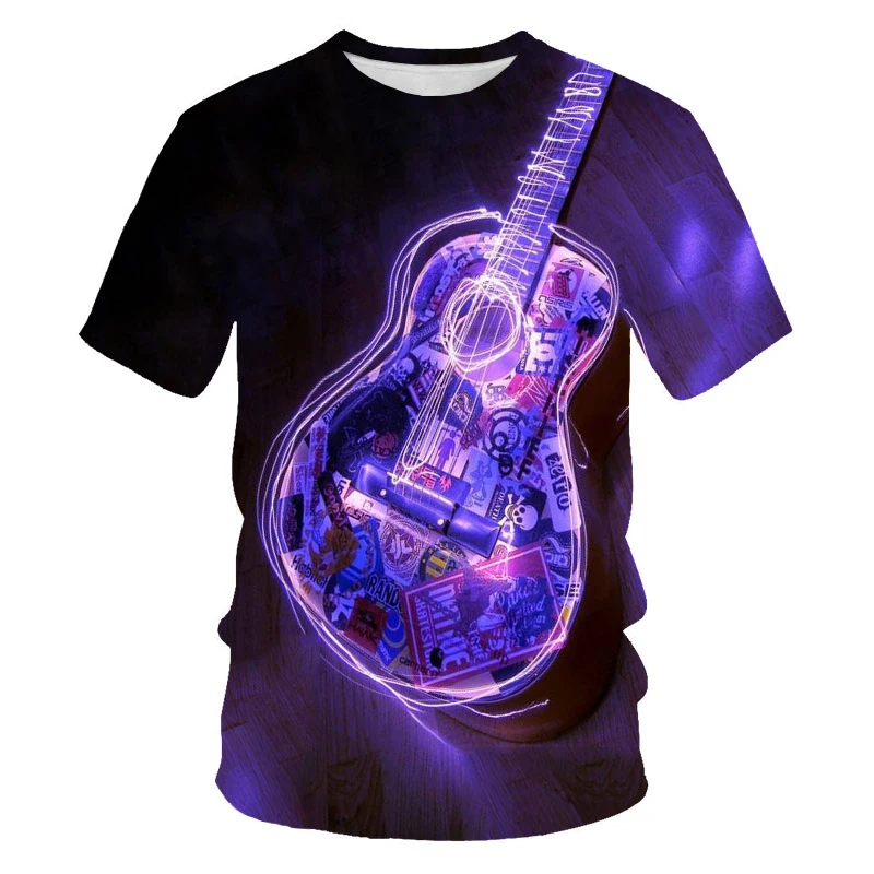 

Rock Music Guitar 3D T Shirt Summer Men's/Women's Fashion T Shirt Casual T Shirt/Street Men's T Shirt