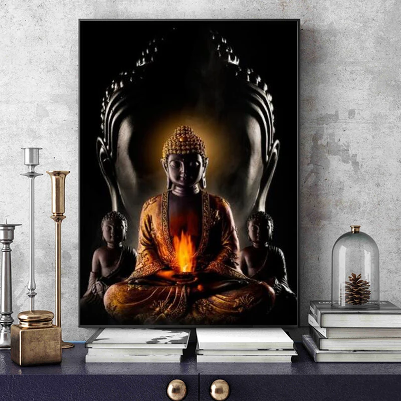 

Abstract Buddha Portrait Canvas Painting Posters and Prints Buddha Buddhism Wall Art Picture Cuadros Home Decoration Room Decor