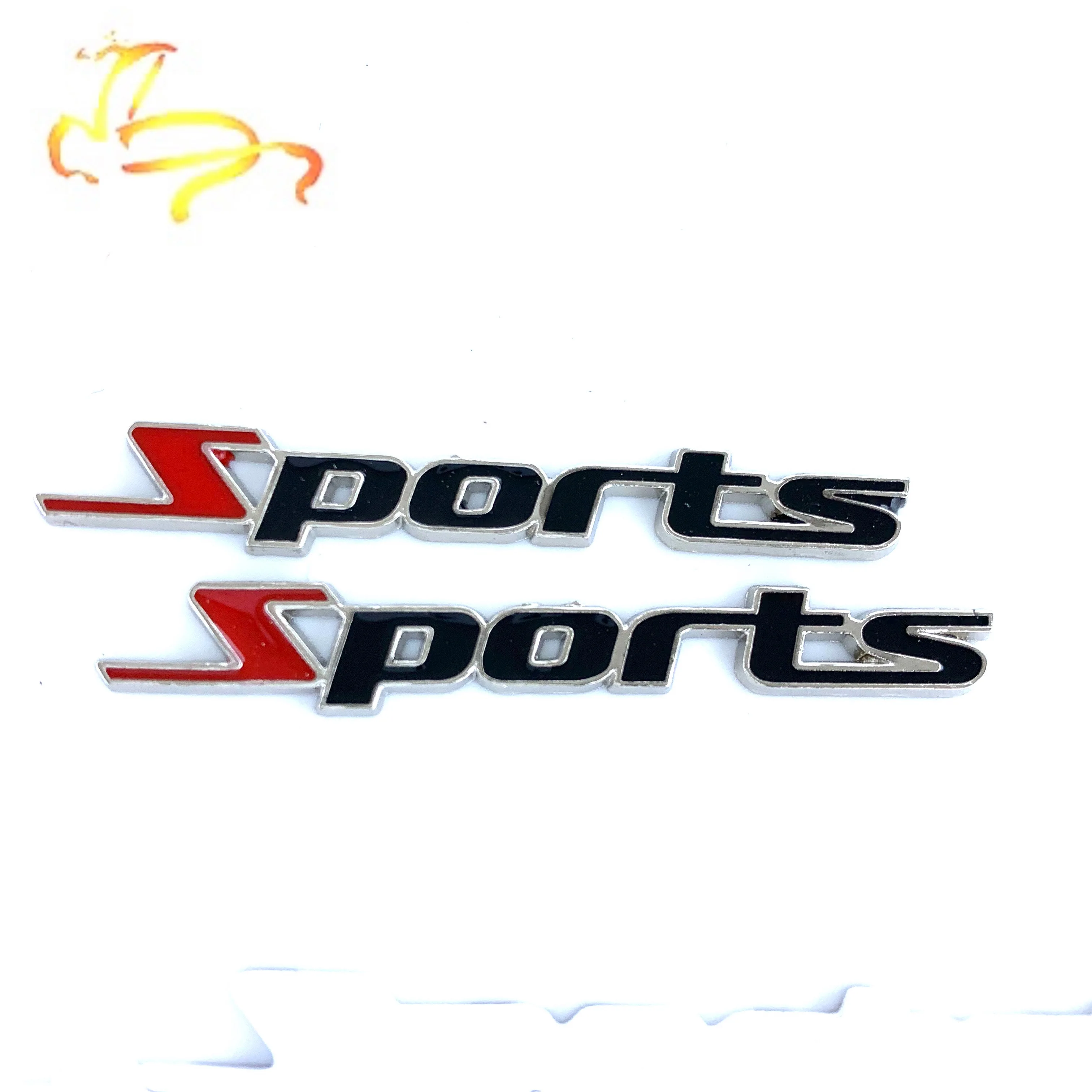 

2pcs New Fashion 3D Metal Sports Letter Car Sticker Truck Decor Pattern Badge Universal Stickers