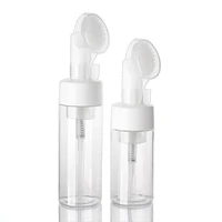 press type transparentwhite 100ml cleansing face wash silicone brushfoam bottle pump