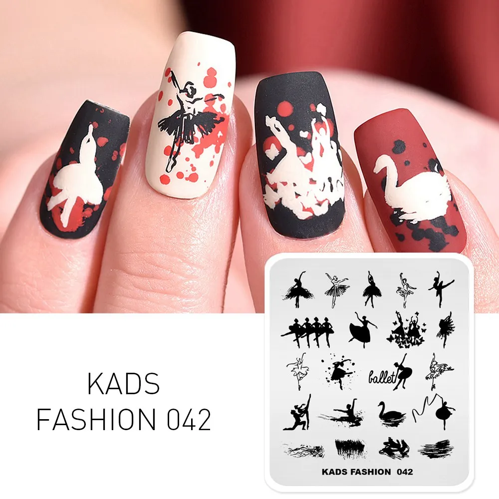 Fashion 042 KADS Стемпинг Пластины для стемпинга Новое поступление Горячая распродажа Геометрические и цветы и ювелирных 40 выборов Штамп для стемпинга Трафареты для ногтей для маникюра Штамповка Стэмпинг Печать для ногтей - Цвет: Fashion 042
