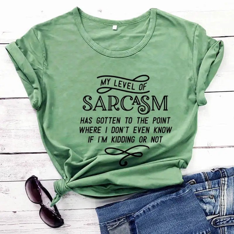 My level of sarcasm получил письмо Графический женская летняя забавная футболка новая стильная повседневная рубашка любимый стиль рубашки