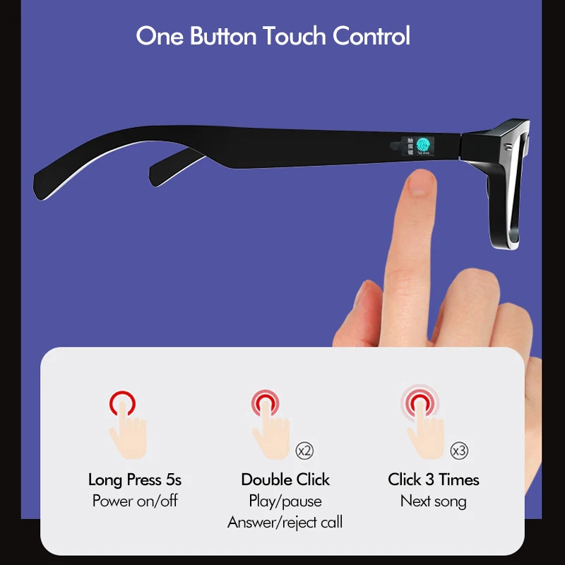 저렴한 블루 라이트 안경에 대하여 무선 오디오 블루투스 헤드셋, 베이스 Hifi 오픈 이어 스피커 본 IP5 스마트 선글라스 IOS 안드로이드