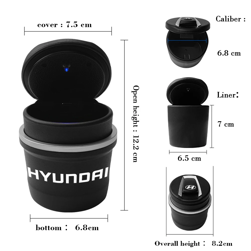 1 светодиодный т. автомобильная светодиодная пепельница чашка для хранения