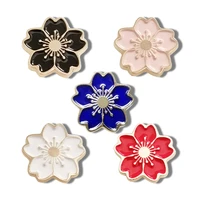 5 style cherry blossoms womens brooch vintage enamel pins for backpacks hat bag flower brooches jewelry gift scarf buckle