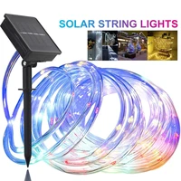 32m 300 leds solar powered rope tube string lights outdoor waterproof fairy lights garden garland for christmas yard decoration