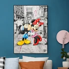 Постер из аниме диснеевские Аниме, Картина граффити, уличная поп-арт, печать на стене, Микки Маус, любимый поцелуи, картина для детской комнаты