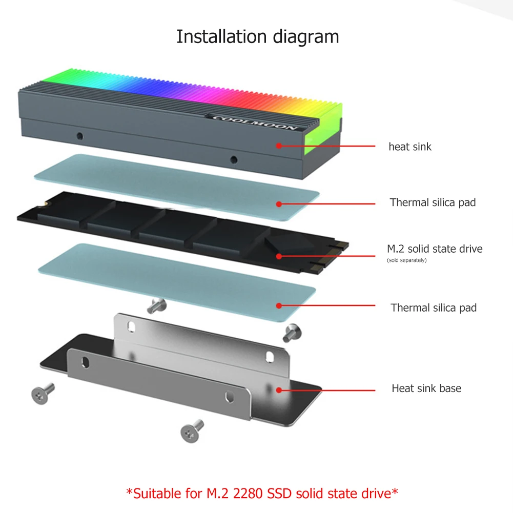 Радиатор для SSD-накопителя CM-M7S M2 5 в 3Pin Твердотельный накопитель радиатор