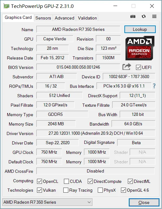 graphics card for desktop Yeston Radeon R7 350 2GB GDDR5 128bit Supports 6 screens Gaming Desktop computer PC  4K support 6*miniDP Video Graphics Cards gaming card for pc