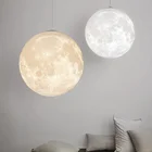 Современный светодиодный подвесной светильник с 3D принтом в виде медали Луны, лампа для спальни, офиса, кабинета, гостиной, комнатный декор, Подвесная лампа