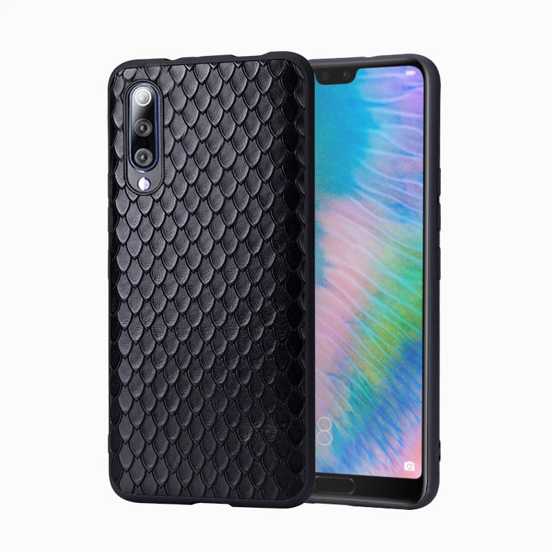 Leather Phone Case For Huawei P30 P40 P20 lite nova 5t Honor 20 pro 9 10 10i 8x 9x Cowhide Fish scale texture | Мобильные телефоны