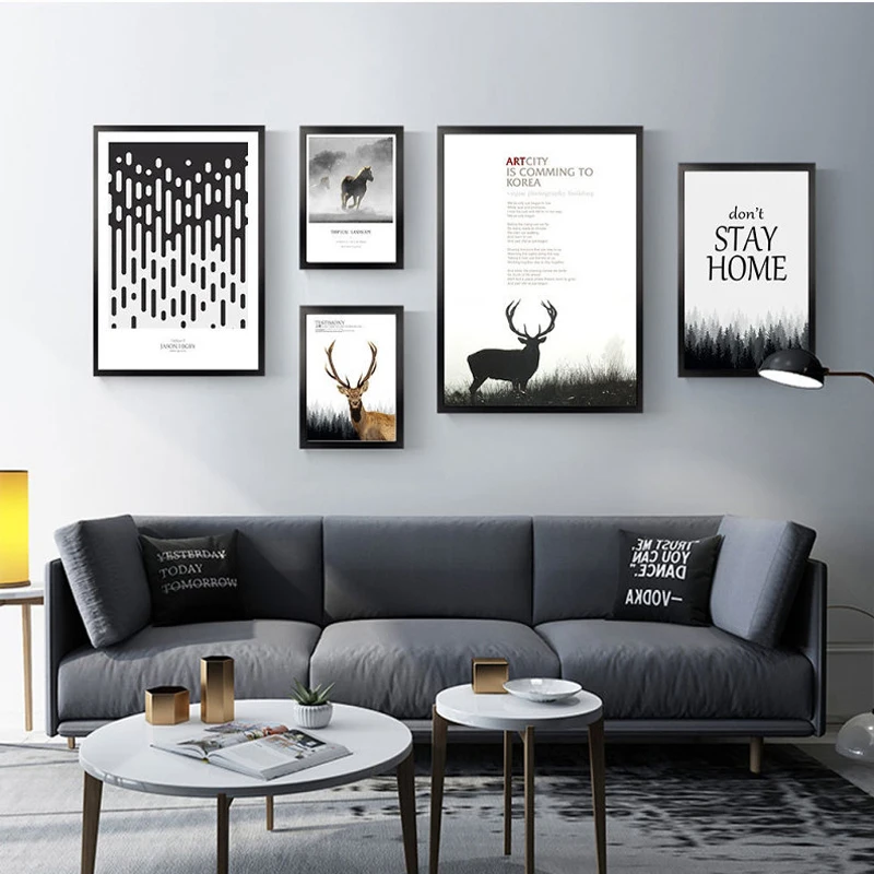 

Scandinavian Poster Horse Deer Dandelion Nordic Style Wall Art Canvas Print Painting Decorative Picture Modern Living Room 3-10