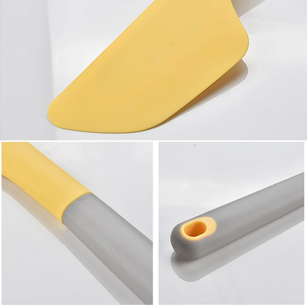 

justdolife 1pc Long Handle Food Grade Silicone Spatula Heat-Resistant Kitchen Cake Spatula Cream Spatula Baking Tools