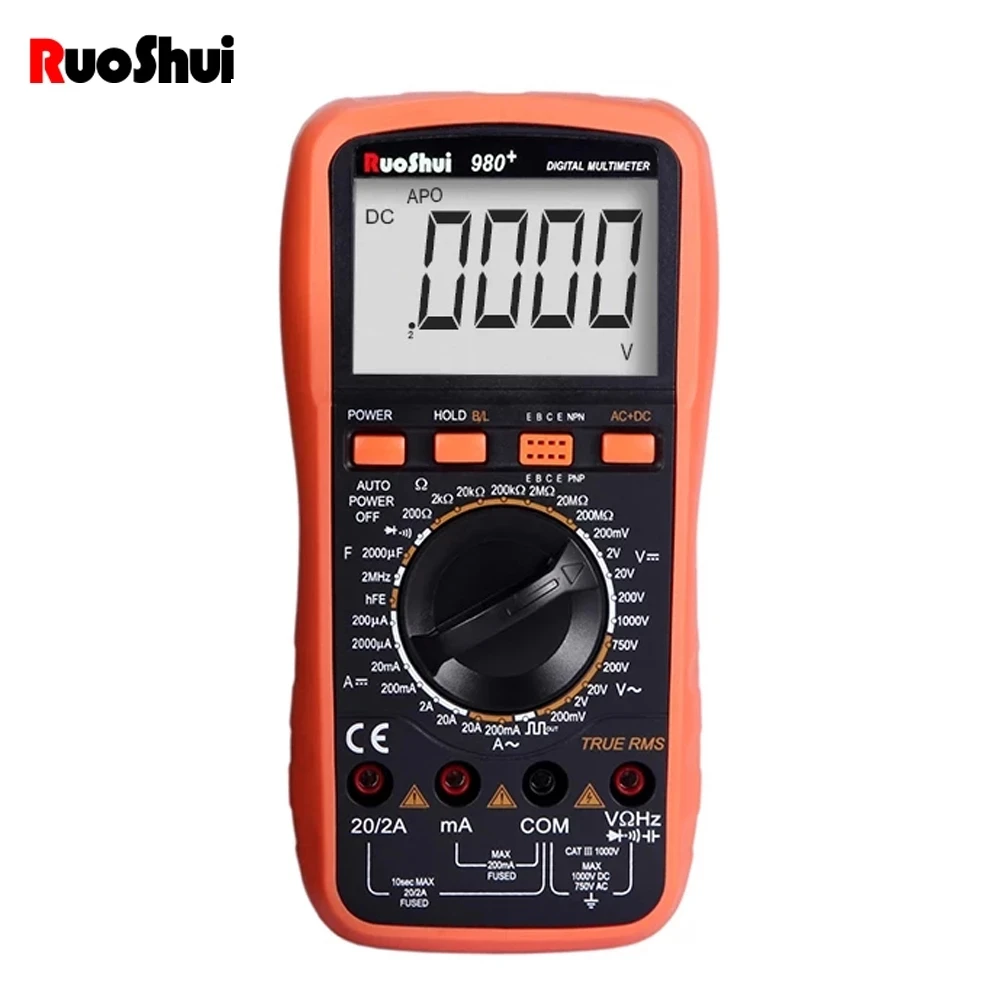 

Digital Multimeter Handheld Intelligent TRMS NCV LCD Display AC/DC Voltmeter Ammeter Ohmmeter Test with Flash Light Multimetro
