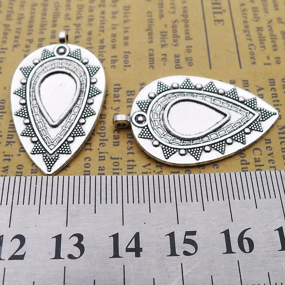 

60pcs Drop Charms 21mm x 35mm DIY Jewelry Making Pendant antique silver color