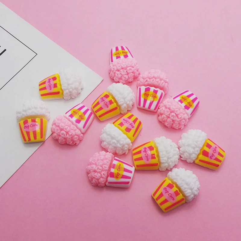 Мини-попкорн Kawaii 50 шт. милый попкорн плоский задник кабошон из смолы DIY ремесла