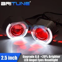 britune car lens retrofit projector angel devil eyes bi xenon automotive lenses 2 5 inch headlight h1 hid led lights accessories