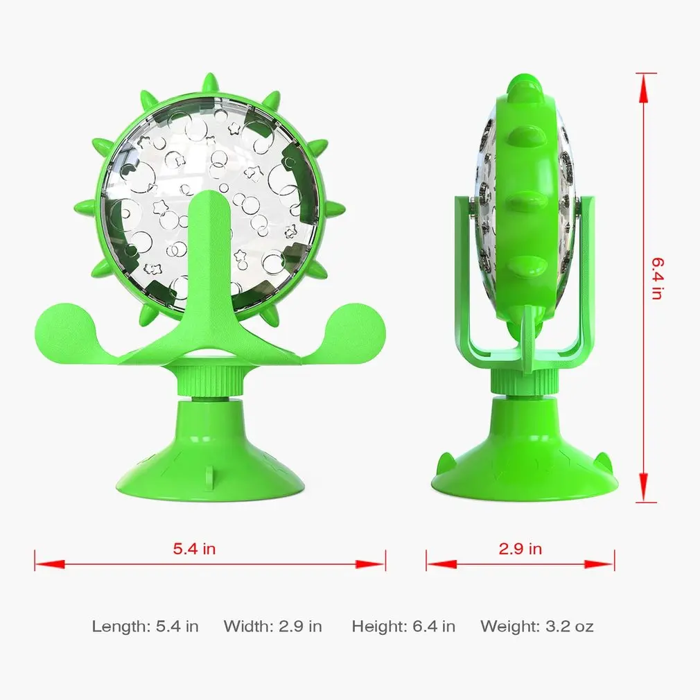 

Rotating Windmill Toy Food Dispensing Cat Toy With Suction Cup Automatic Windmill Cat Toys Safe Food Spiller
