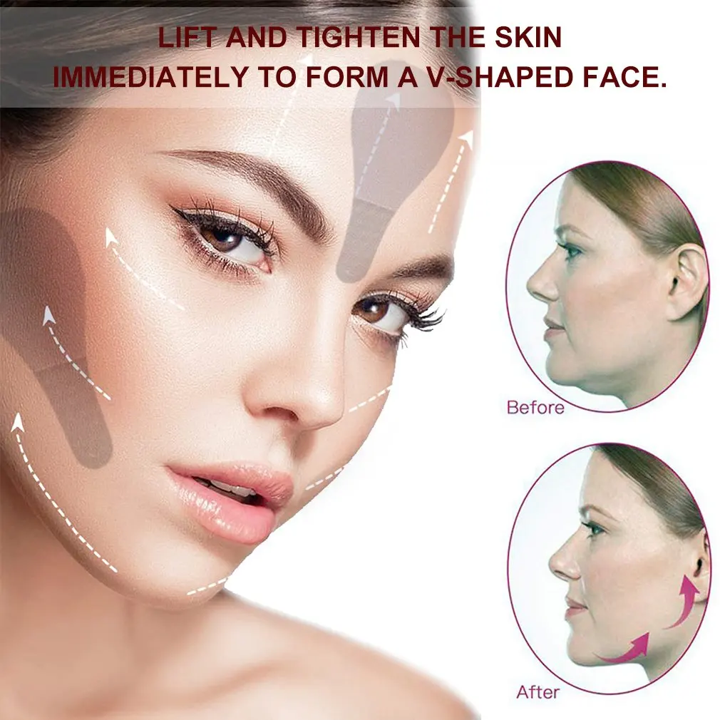 40Pcs Invisible Thin Face Facial Stickers Line Wrinkle Flabby Skin V-Shape Lift Tape Scotch Beauty Tools | Красота и здоровье