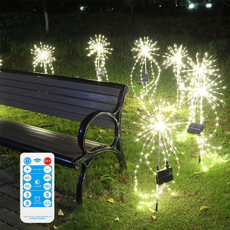 

Solar Powered 200 LED Firework Lights Fairy String Outdoor Garden Waterproof Lawn Starburst Patio Lamp Xmas Christmas Waterproof