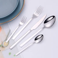 cutlery set stainless steel 5 pieces tableware set silver dinnerware set forks spoons knives with tea fork silverware