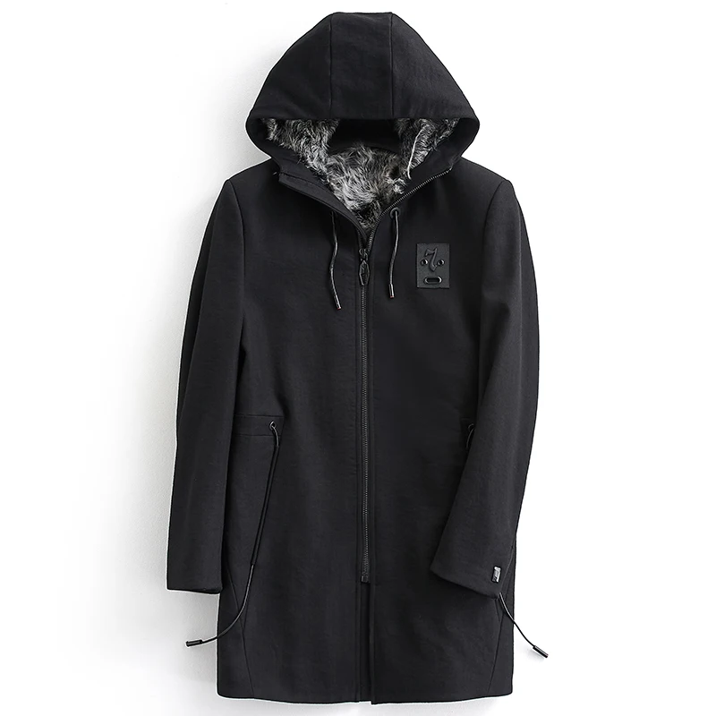 

Real Wool Liner Parkas Winter Jacket Men Real Fur Coat Plus Size Long Coat Mens Jacket&Coat Parka Homme ML-FES8069MY1242