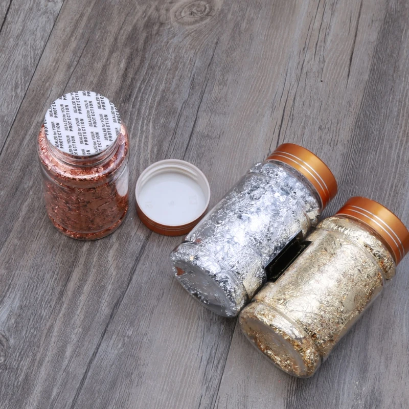 

3 Colors DIY Gold Leaf Gilding Resin Flakes Metallic Foil Flakes for Glitter Painting Arts Resin Fillings Jewelry Making