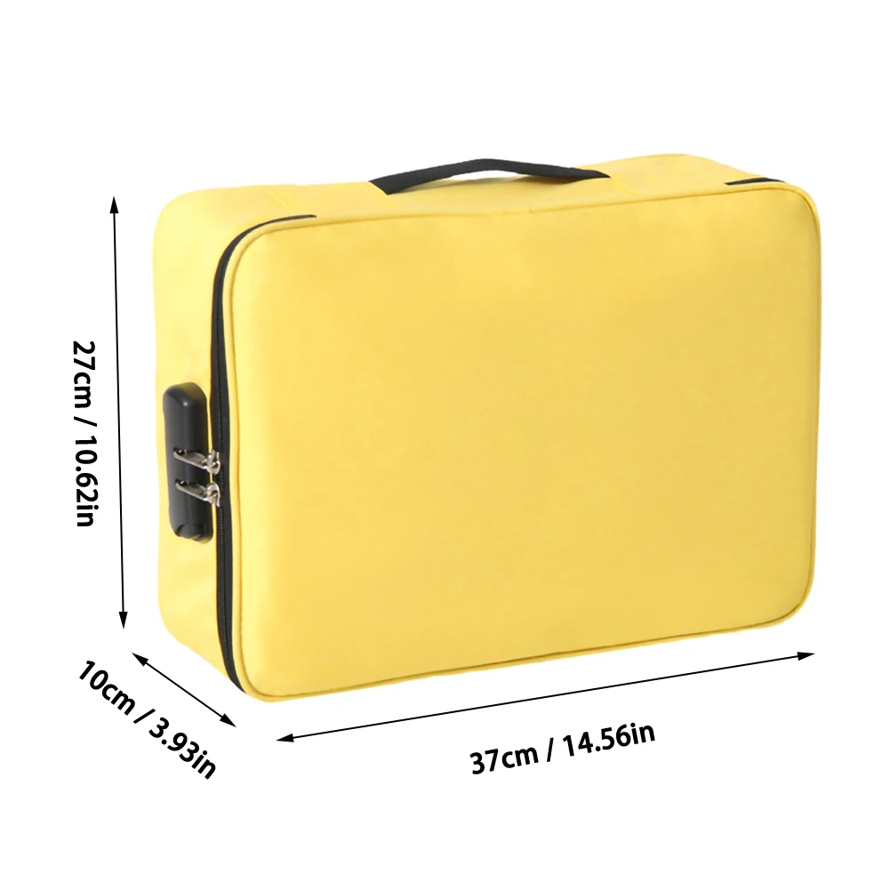 

Zipper Design Easy and Durable Document Storage Bag Box Large Capacity Multifunctional Three Layers With Lock