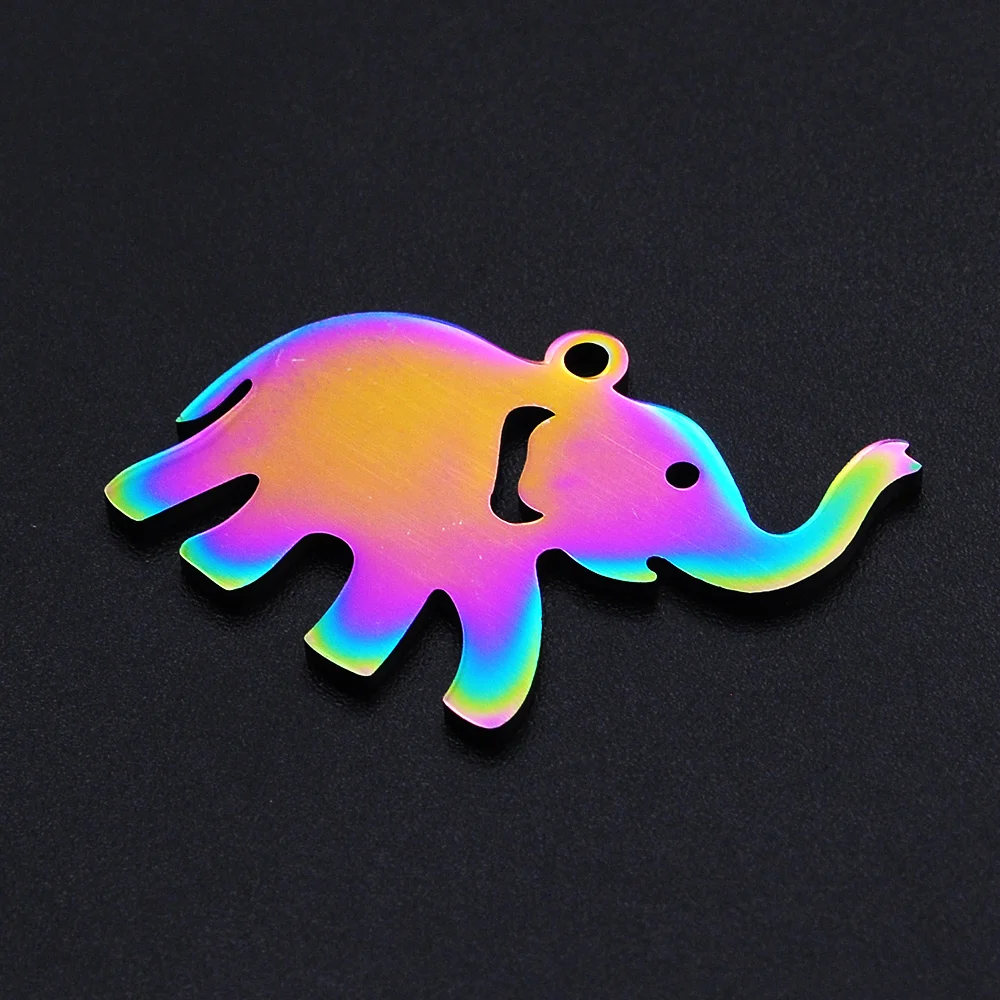 5 шт./лот подвеска в виде радужного слона из нержавеющей стали оптовая продажа