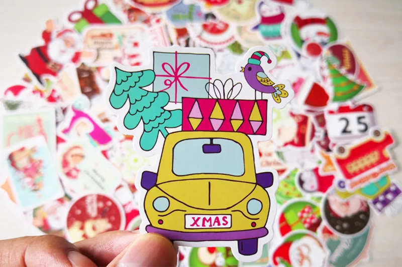 100 шт./компл. Merry Christmas Стикеры уличных танцев Doodle Стикеры костюм; Детский костюм на Рождество День Водонепроницаемый ПВХ Стикеры