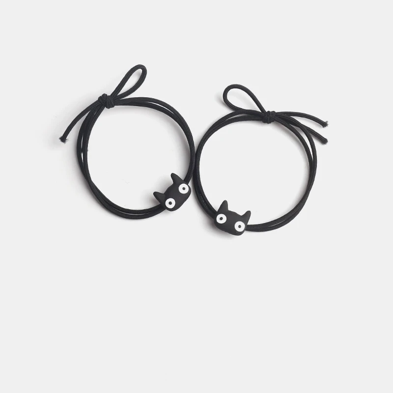 Резинки для волос с изображением черной кошки женские резинки милым котенком