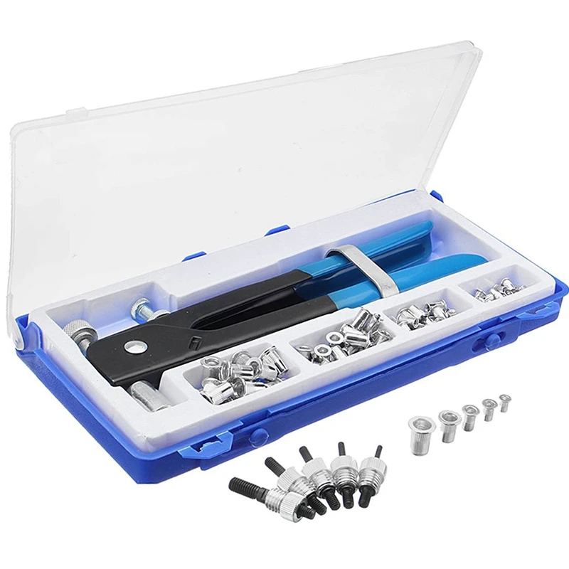 Горячая Распродажа 106 шт. M3-M8 гайки с заклепками Резьбовая вставка и инструмент