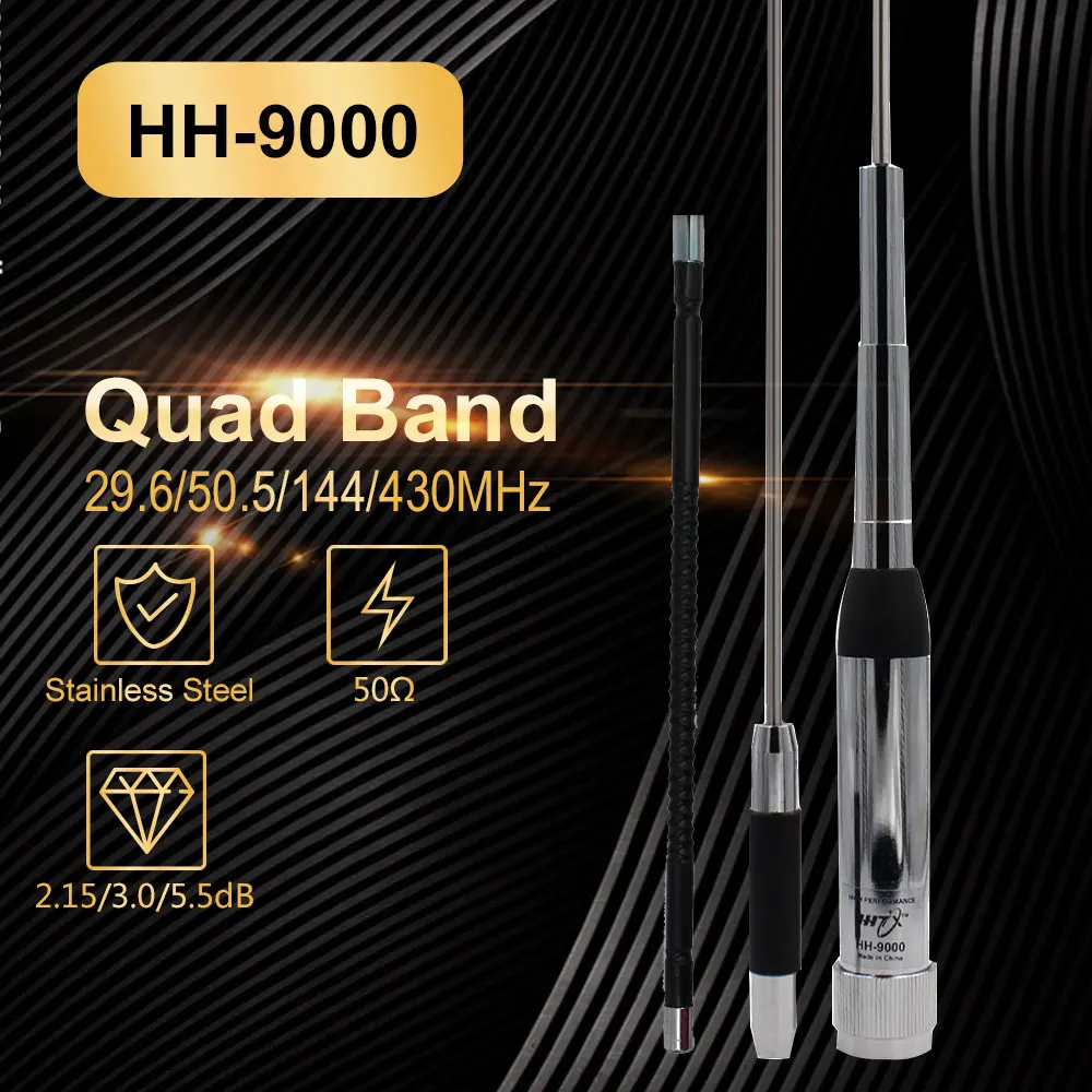Высокое качество Quad Band Walkie Talkie антенна HH 9000 29 6/50 5/144/430Mhz для TYT TH 9800 FT 8900R