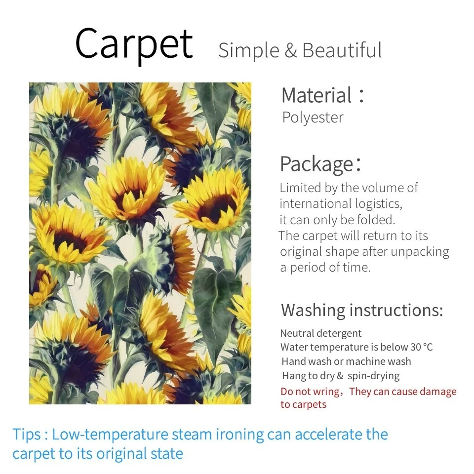 Напольный коврик в скандинавском стиле с изображением свежего желтого