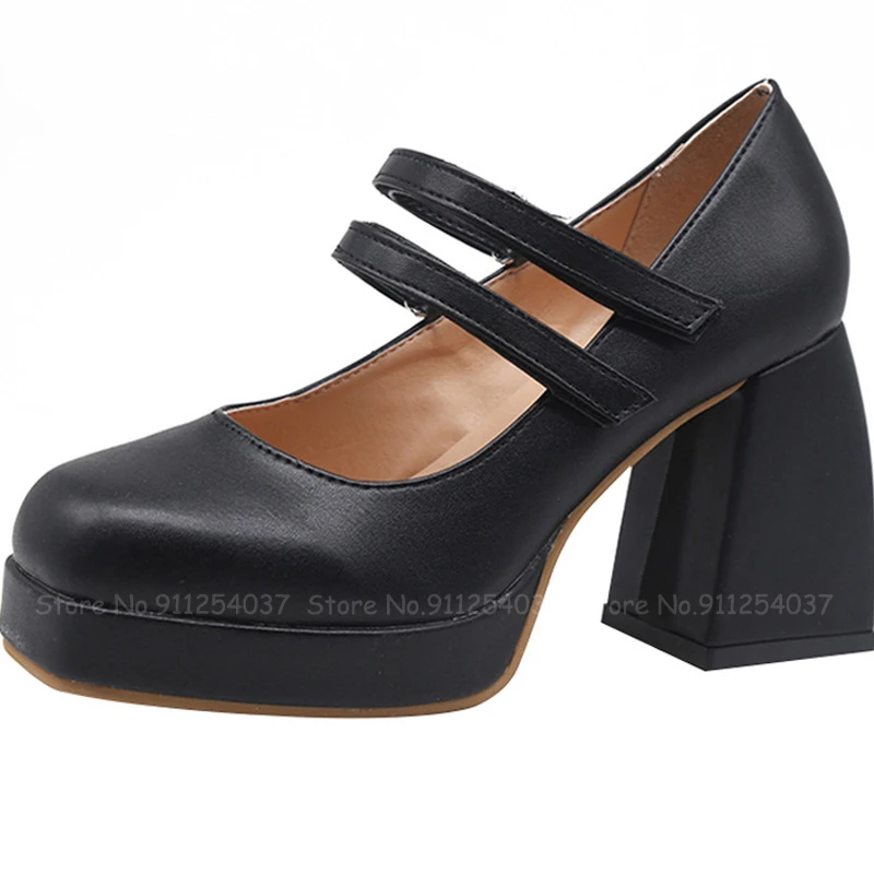 

Women 2021 Fashion Korean Style High-heeled Platform Leather Shoes Anime Lolita Party Ankle Boots Gothic Loli Retro Single Shoes