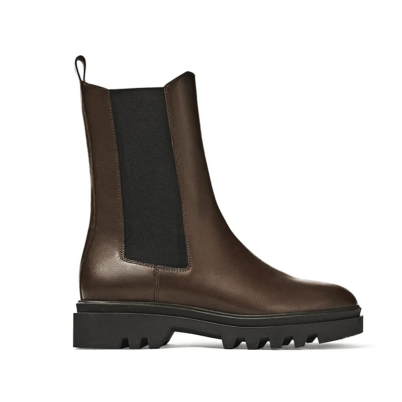 

2020 Luxury Chelsea Boots British Style Winter Platform Shoes Ankle Boots for Women Chunky Heel Boots Brand Designer Shoes Woman