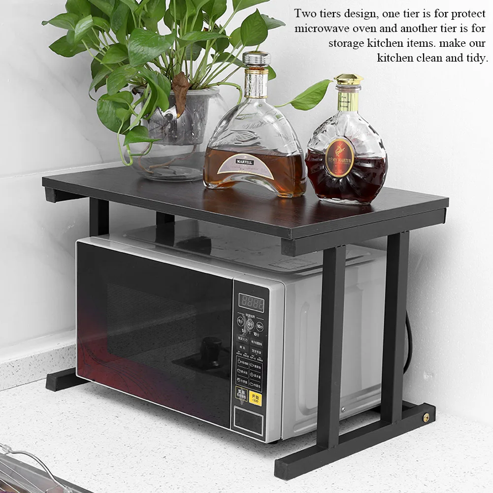 Деревянная стойка для микроволновой печи двухуровневый стеллаж хранения