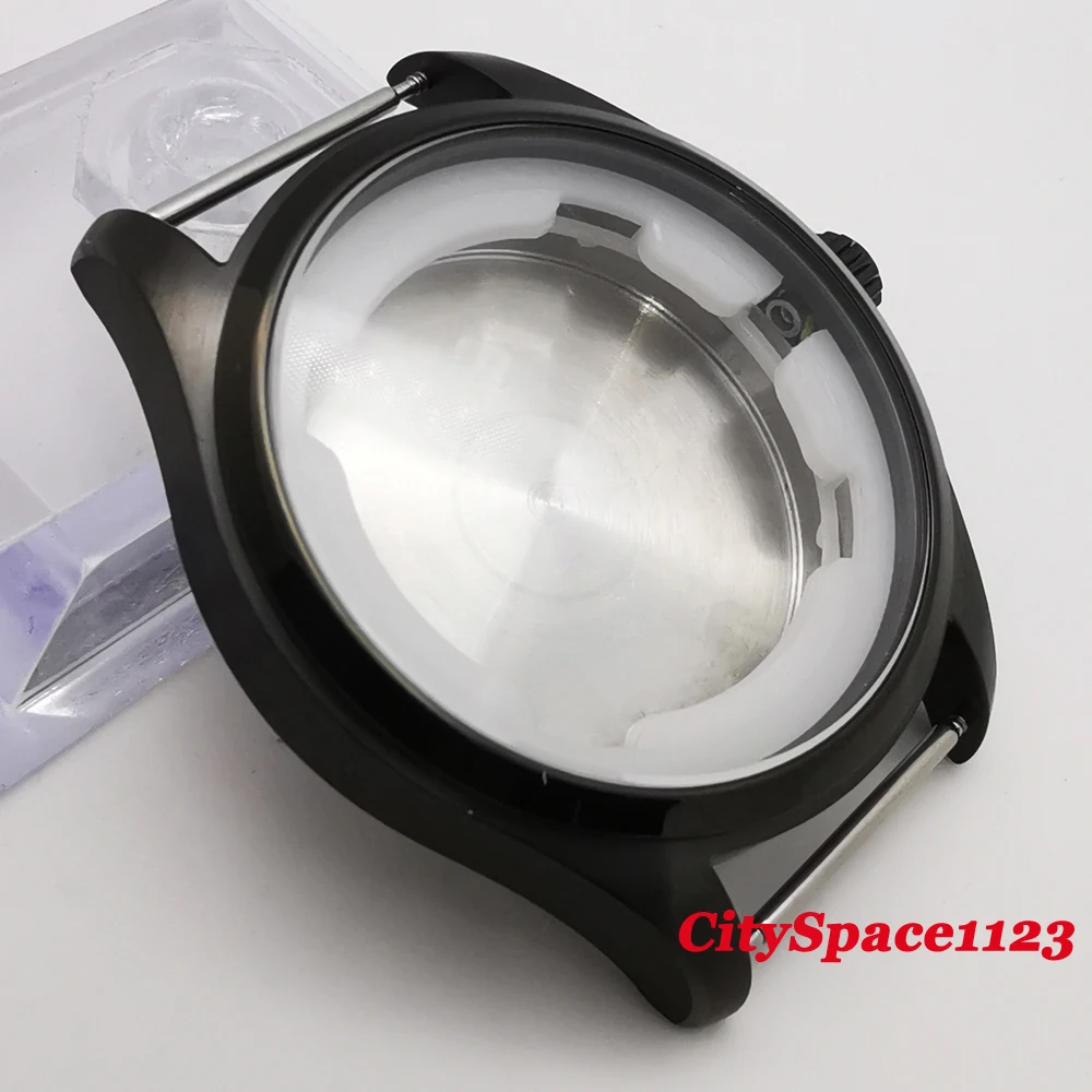 Чехол для мужских часов 40 мм водонепроницаемый черный PVD чехол NH35A ETA 2824 с