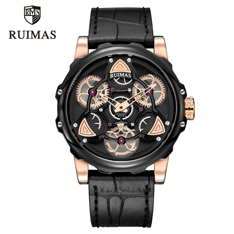Мужские наручные часы RUIMAS Кварцевые водонепроницаемые с вращающимся