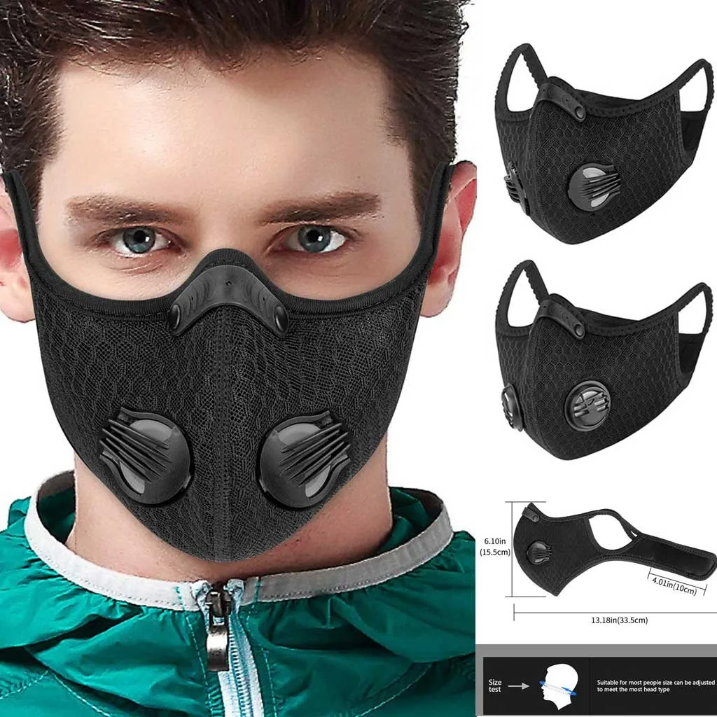 

Motorcycle Activated Carbon PM2.5 Face Mask Unisex Protection Masks Anti-Dust Anti-flu Anti-smog Motorbike Cycling Mask