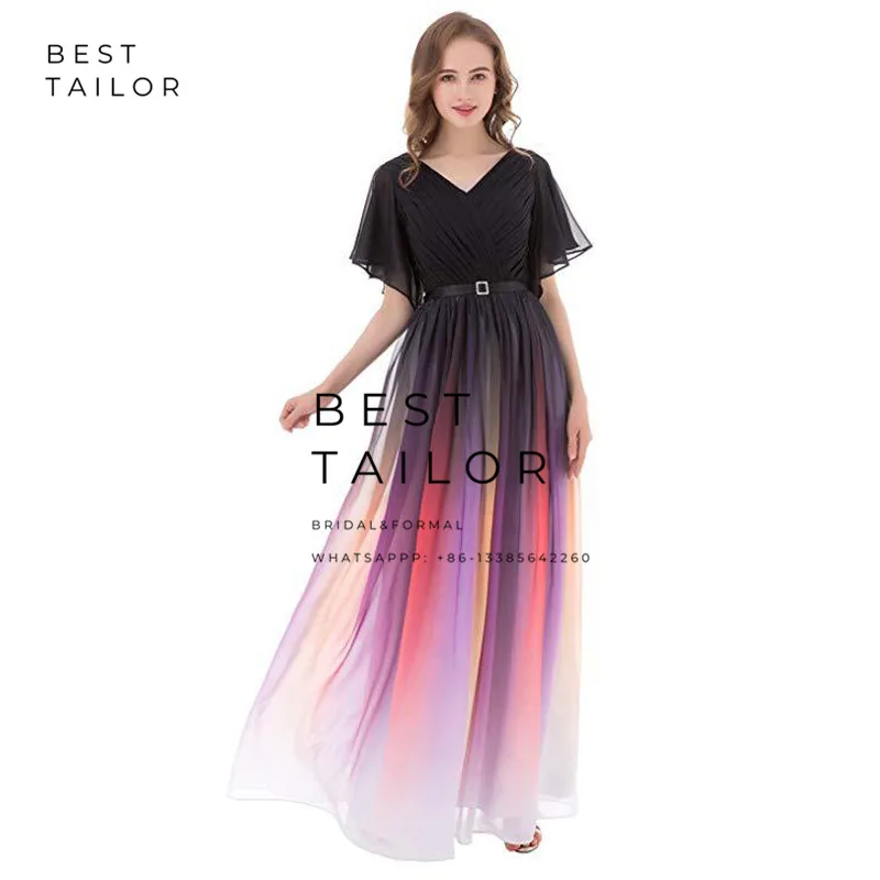 Градиентные яркие градиентные платья для подружки невесты официальные