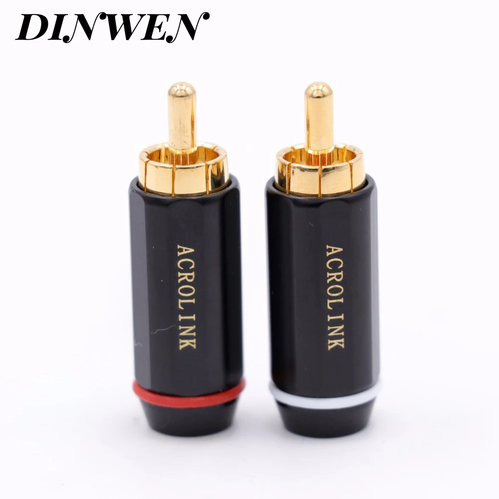 Gold Plated 3.5mm Male RCA Plug Connector Adapter for CD Player AMP TV Audio Video Terminal Solder Free
