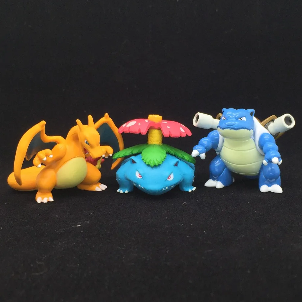 Pokemon 3 шт./компл. Blastoise Charizard Venusaur Аниме фигурки милые игрушки модель Покемон монстр