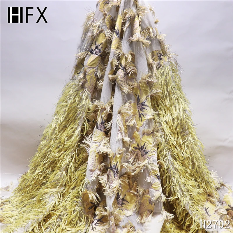 HFX 2019 Diamond elegant 3d flower purple color with feather embroidery African tulle lace fabric Nigeria french H2792 | Дом и сад