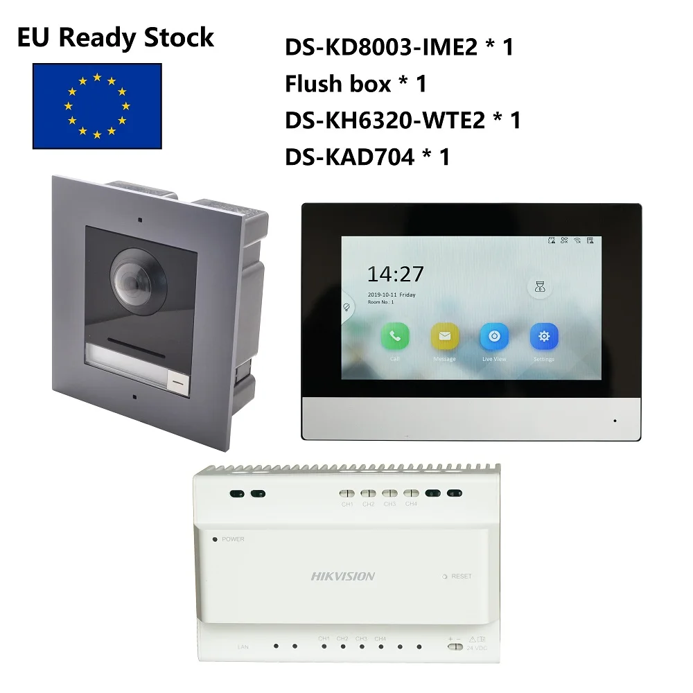 DS KIS702 multi язык 2 проводной IP видео домофон комплект включают в себя KD8003 IME2 & KH6320 WTE2