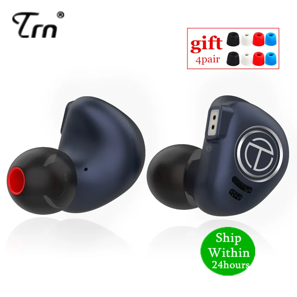TRN V90 1DD 4BA металлическая гарнитура Гибридный блок HIFI бас наушники в ухо монитор с